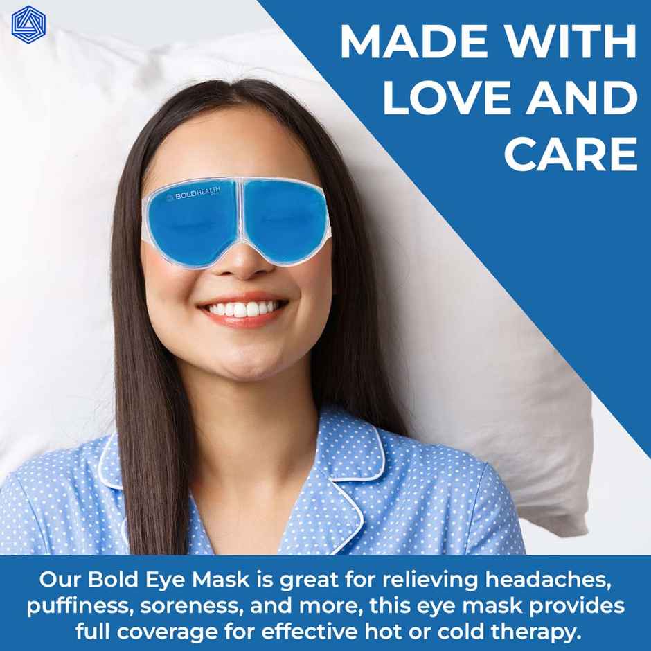 Boldfit Eye Mask Cooling Gel For Dark Circles And Pain Relief - Blue